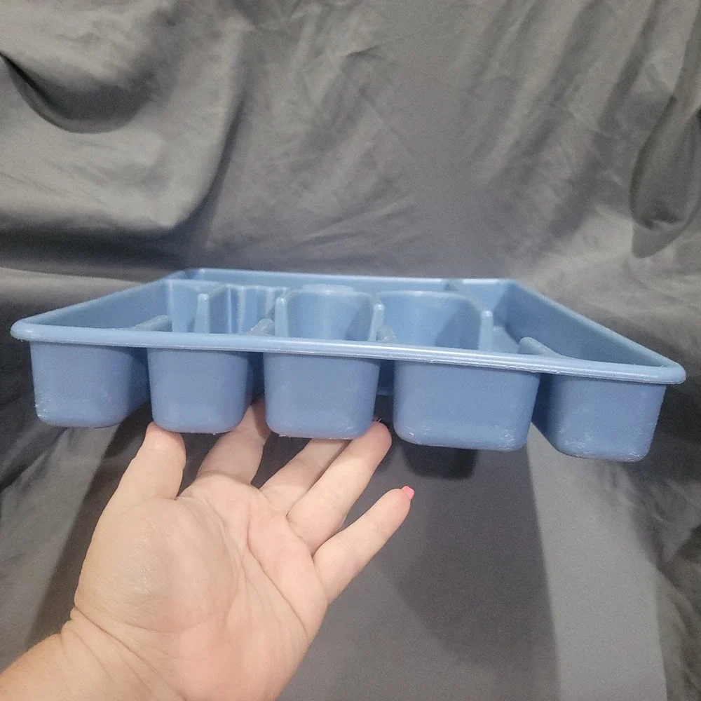 Vintage Rubbermaid Light Blue Cutlery Flatware Utensil Holder Tray Home 2925